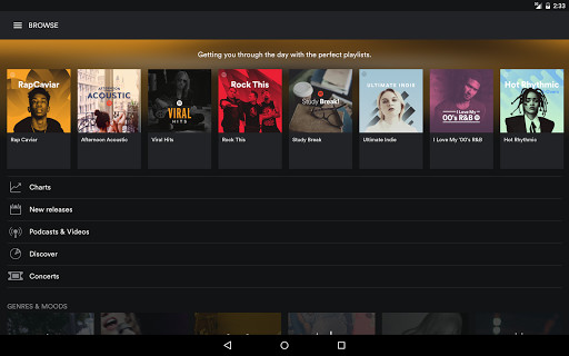 Spotify for android free